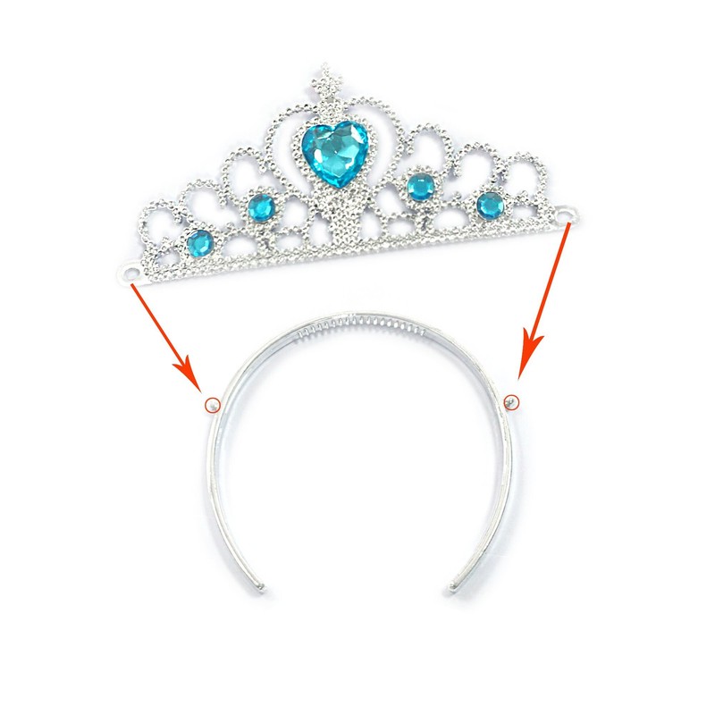 Kuzhi Princess Elsa Crown Tiara and Wand Set — Silver