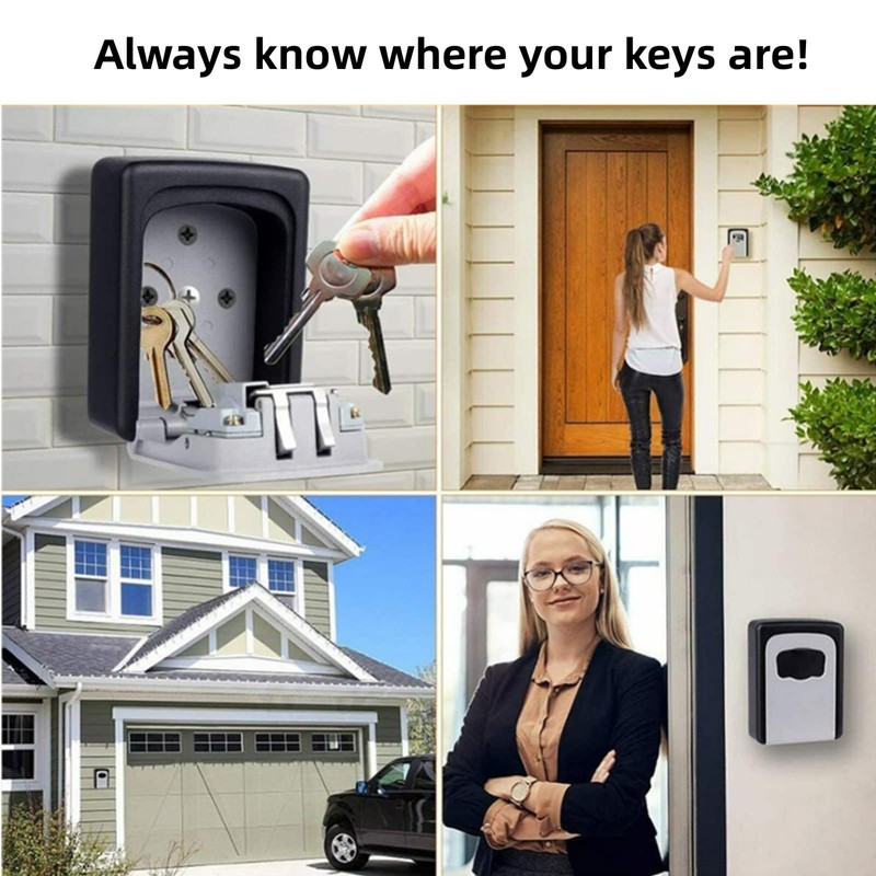 Lospu HY® Key Lock Box, 4 Digit Combination Key Storage