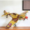 Homeroots 6" Yellow and Brown Metal Hand Painted 1941's P-40