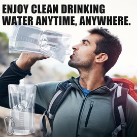 64oz Collapsible Water Bottles, 3-Pack Reusable Travel Foldable Water Bottles for Hiking Camping Running Bike, BPA-Free Water Bottle