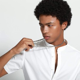 HSWYFCJY Silver/Golden/Black Figaro Chain Men's Chain Necklace Stainless Steel Men's Chains Jewellery Necklace for Men Gift 18/20/22/24/26 Inches, Stainless Steel, No Gemstone