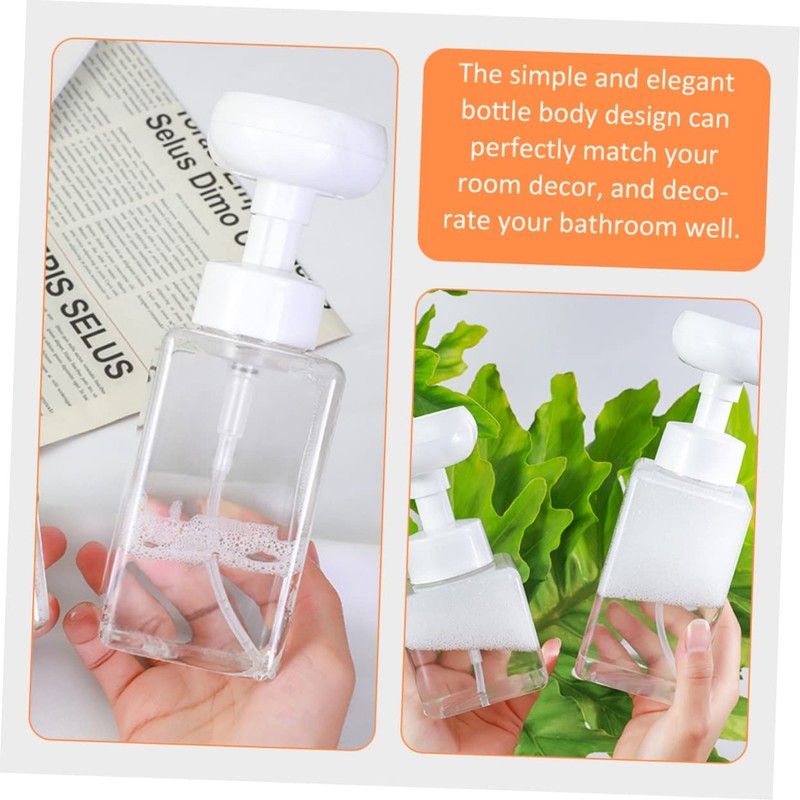 Baluue 2Pcs Refillable Foaming Soap Dispenser Pump Bottles for Kitchen