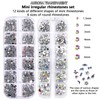Snmzlc 2 Boxes mini nail art rhinestones multi shape nail