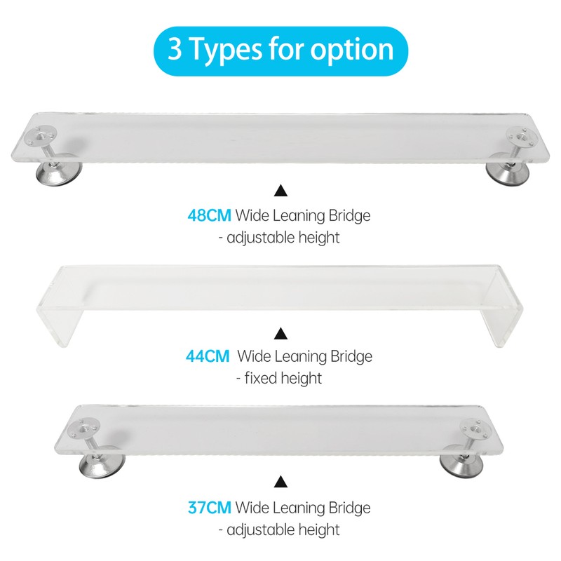 Artist Leaning Bridge 14.5inches Clear Hand and Wrist Rest Adjuatble