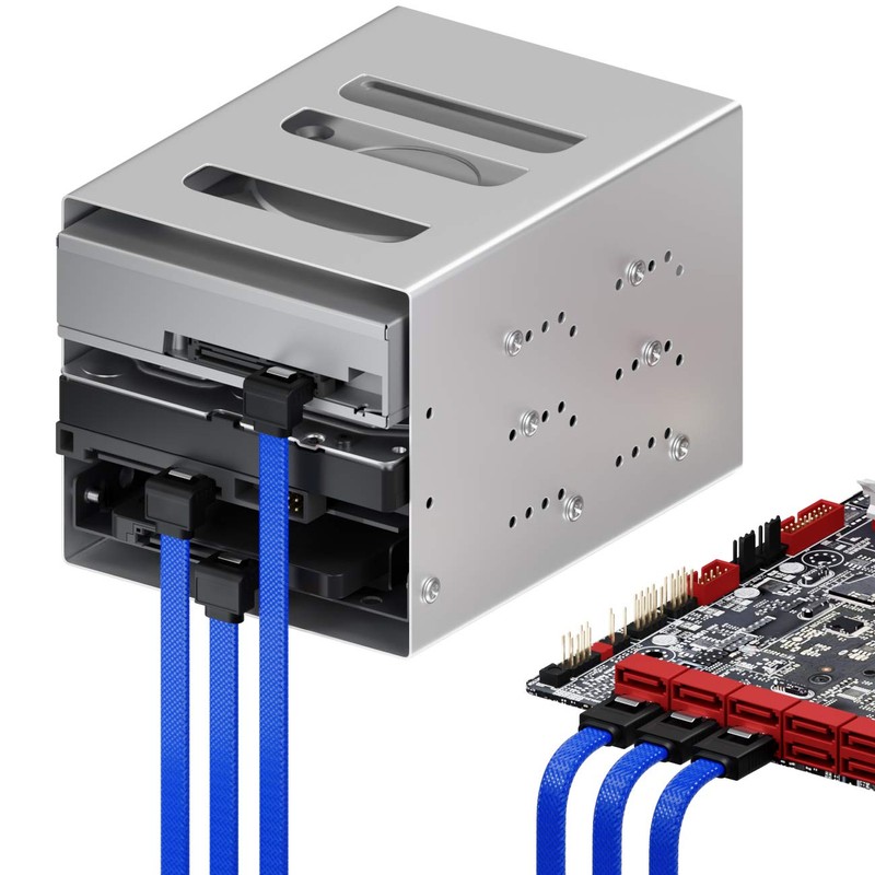 deleyCON 3 x 50 cm SATA 3 Nylon Cable Set
