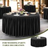Wish Care 2 Packs 5FT Round Tablecloth 60 Inch, Black