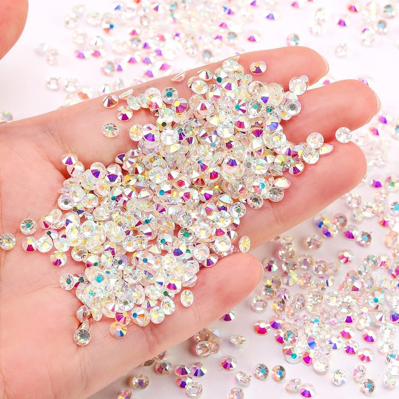 Rhinestones 1440pcs SS8 (2.3-2.5mm) Glass Flatback Crystal Transparent AB
