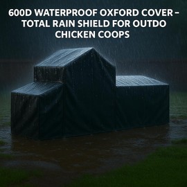 Chicken Coop Cover Waterproof for Outdoor 600D Oxford Small Chicken House Cage Cover with Zipper Doors (Fits 82" x 28" x 46") Suitable for Duck Coop and Rabbit Coop