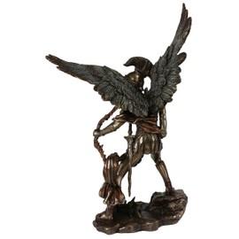 Veronese 9.5 Inch Archangel Saint Uriel with Crossbow Statue Sculpture Bronze Color Angel