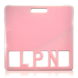 SEEVOR LPN Badge Buddy Horizontal Badge Identification Tags Morandi Color for LPN Nurse(Pink LPN)