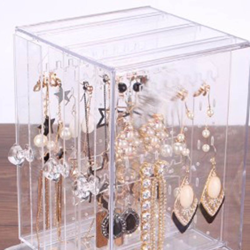 Acrylic Jewelry Box Large Capacity 2 Drawers Dustproof Clear Acrylic