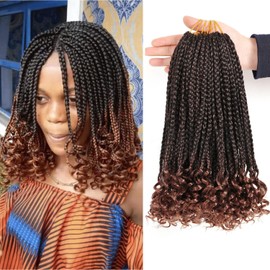 7 Packs 10Inch Goddess Box Braids Extensions - Pre looped Crochet Hair - Box Braids Hair Extensions for Black Women (#T30)