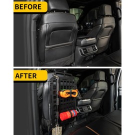 Maxzina Tactical Seat Back Molle Panel Compatible with 2015-2025 Ford F150 Tactical Seat Back Organizers Rigid Molle Panel Seat Back Storage Shelf Organizer 2024 Ford F-150 Accessories (One Piece)
