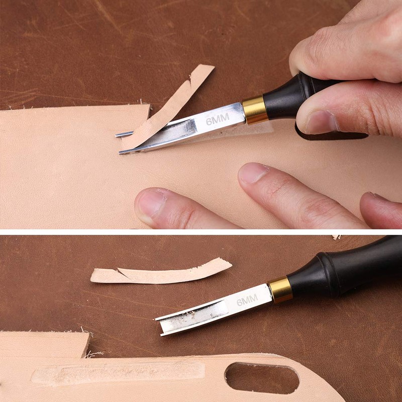 Diudus Leather Edge Beveler Tool, French Skiver, 6mm Wide Mouth