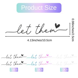 Hpmjz 6 Pcs Let Them Mental Health Awareness Rearview Mirror Sticker Self Love Rearview Mirror Decals Motivational Rear View Mirrors Decal Funny Cute Car Stickers Positive Car Decor for Women