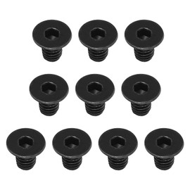 PATIKIL 5/16-18 x 1/2" Flat Head Socket Cap Screws, 10 Pack Flat Countersunk Bolts Carbon Steel Hex Socket Drive Machine Screws Full Thread Black Oxide Grade 10.9