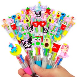 NHDDGR 30 Colouring Pencils, Multicolor Pencil, 4 Colors Set of Adorable Animals, Kawaii 4 in 1 Pens for Gifts, Parties, Birthdays, Kids for Parties, Gifts for Kids