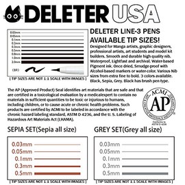 Deleter Neopiko Line 3 Manga Comic Pen - Sepia 0.05mm