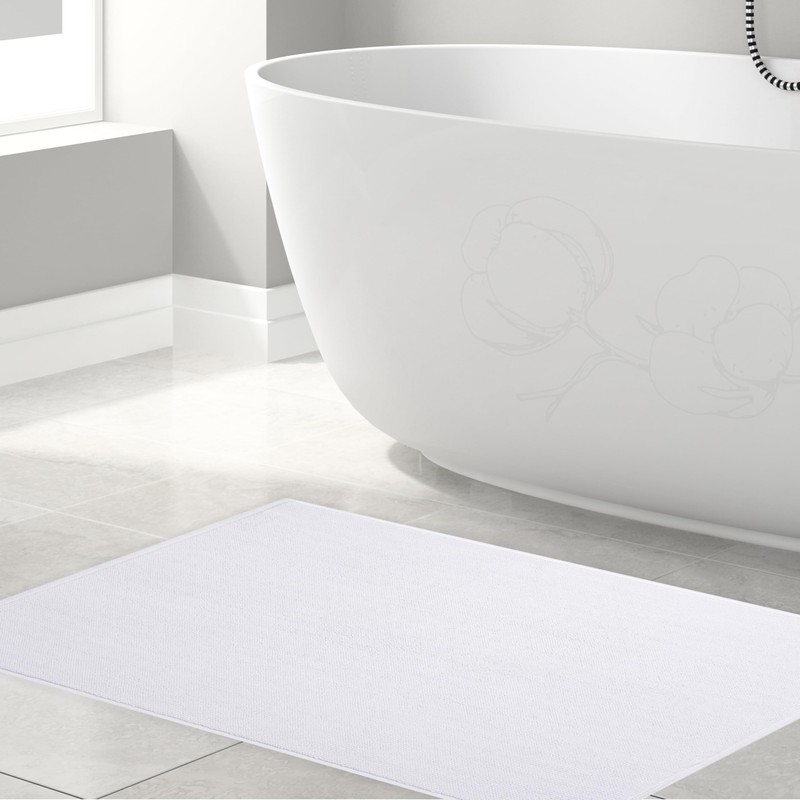 Hammetex 100% Cotton Non-Slip Bath Mat, 43 x 61 cm