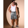 Lars Amadeus Sparkly Silver Sequin Shorts for Men's Straight Leg