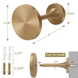 Curtain Holdbacks, Medallion Curtain Tieback Hooks for Drapes, Modern Decorative Drapery Holdbacks Metal Curtain Holders for Wall Gold Curtain Pullbacks, 4 Pack