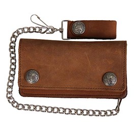 Hot Leathers Unisex-Adult Buffalo Nickel Bifold Wallet (Brown, 6")