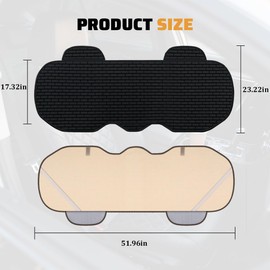 Zpana Car Back Seat Cover, Non-Slip Vehicle Rear Seat Bottom Cushion Pad with Storage Pockets, Comfortable Automotive Back Bench Protector, Universal for SUV Automobile Truck (Black)