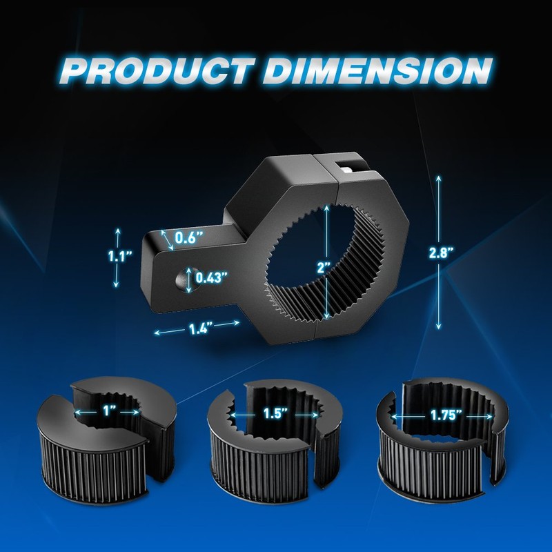 Nilight 90023D 4-Pack Standard 4PCS Mounting Bracket Kit LED Off
