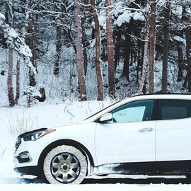 CARALL 2 Stck Textil Schneeketten Homologierte EN 16662-1, Farbe Wei?, Gr??e L, Winterreifen Schneesocken fr Autos, Leicht zu Installieren (Wei?, L)