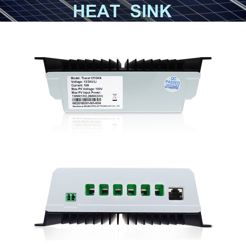 EPEVER 10A MPPT Solar Charge Controller 130W/12V, 260W/24V, Common Negative