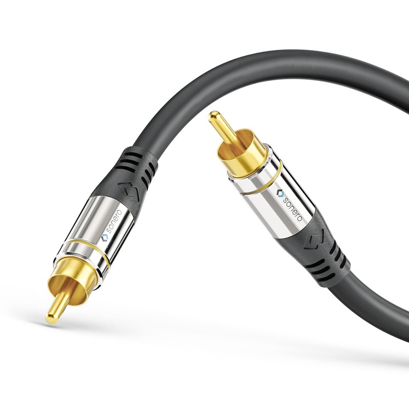 sonero® Premium 10,0m Cinch Kabel, 1x Cinch Stecker auf 1x
