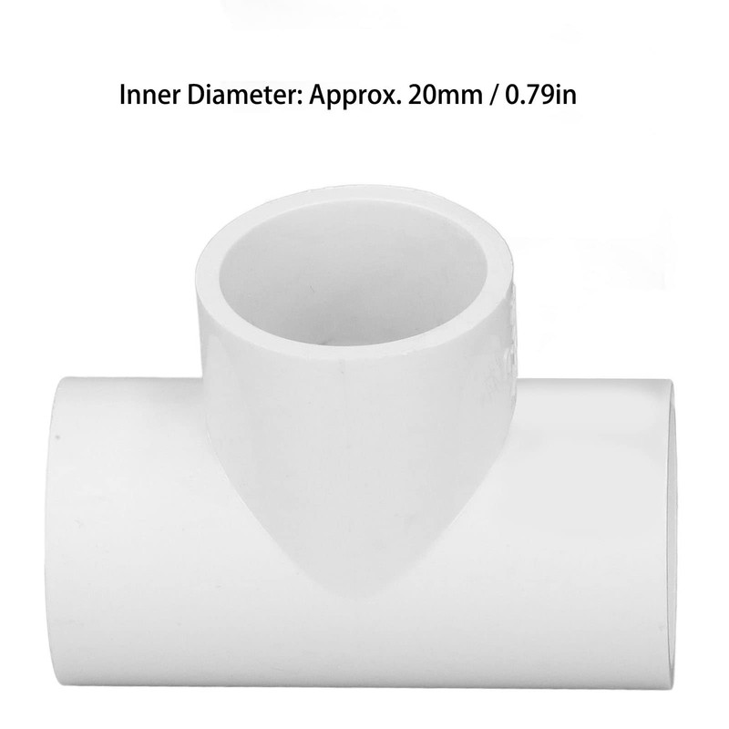 12Pcs PVC Tee Pipe Fitting Adapter PVC Tee Pipe Fittings
