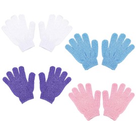 Exfoliating Gloves, 4 Pairs Shower Gloves Exfoliating for Shower, Spa, Massage and Body Scrubs