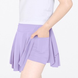 Hvididan - Falda atlética para tenis, golf, pantalones cortos de mariposa para niños, pantalones cortos con bolsillo, Púrpura, 13-14 Años