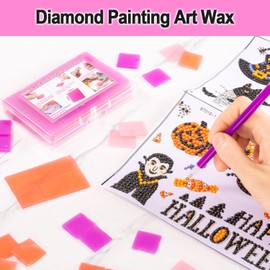 Ftimda 90 Pcs Diamond Painting Art Wax Refills for Diamond Art Dots Accessories, Colorful DIY Putty Glue and Wax for Diamond Art Embroidery Accessories with Storage Box, 0.8 X 0.8 Inches