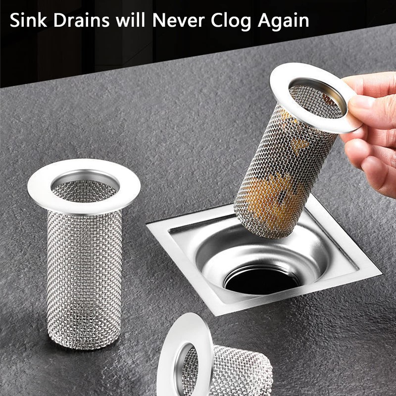 Resdenio Bathroom Sink Drain Strainer Stainless Steel, 2 Pack Floor