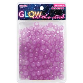 Donna Glow in The Dark Hair Beads 13x11mm with Quick Beader Tool for Braiding Hair - Pony Beads Bulk for DIY Hair Braiding Projects, Lavender Color 1PC