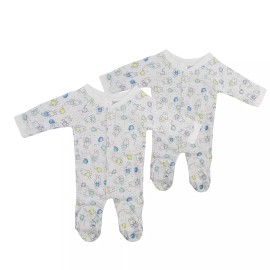 Bambini Pack of 2 Bambini Terry Sleep & Play Bunnies & Balloons Print Size S 0-3 M NEW