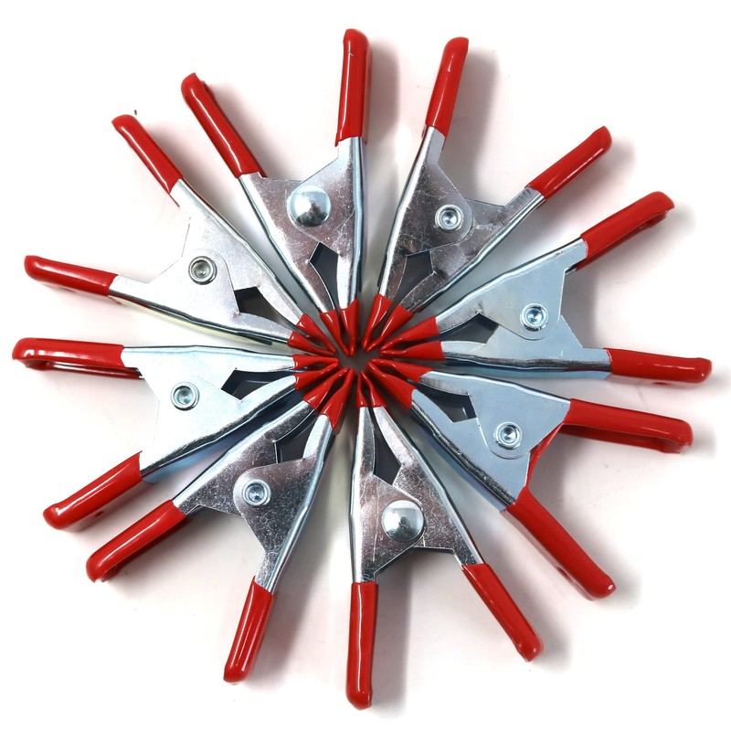 fiXte 8 Piece Metal Spring Clamps Set Zinc Plated Steel