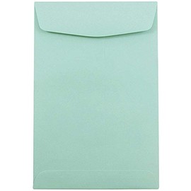 JAM paperenvelopes, color aqua, 50 por Paquete, 6" x 9" Open End