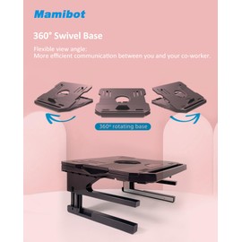 Mamibot 3 Height Adjustable Laptop Stand,Computer Stand Riser for Desk,Phone Stand, Extended Laptops Riser,Ergonomic Foldable Notebook Holder,Black