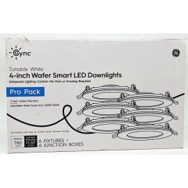 GE (case of 6) GE Lighting Cync Pro Pack 4 inch wafer Smart LED Downlights,
