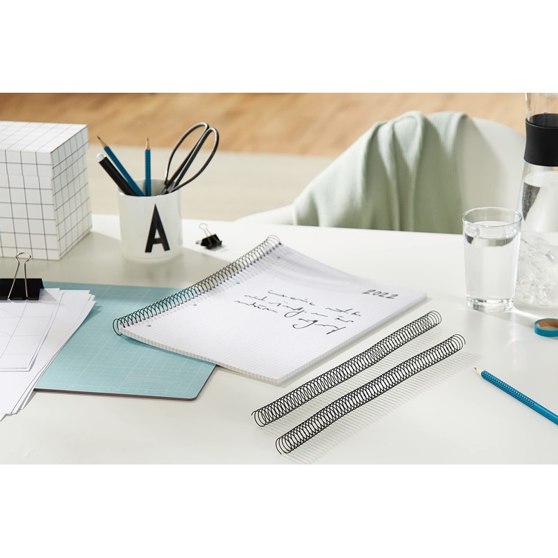 Fellowes – 25 Spiral Metal for Binding, 5: 1, 59 Holes, Black 16 mm