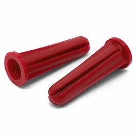 (50 Pieces) #10#12 x 1" Conical Plastic Drywall Anchor Red