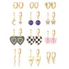 Kakonia 12 Pairs Hoops Earrings for Women Stainless Steel Cute