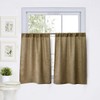 Valea Home Burlap Tier Curtains for Kitchen Rustic Tan Rod