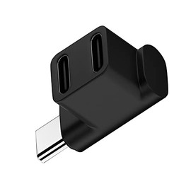 Adaptador de divisor de datos de alimentación USB 3.0 tipo C macho a hembra doble, ángulo ascendente, compatible con portátil Steam Deck