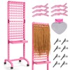 Yumkfoi Adjustable 280 Pegs Braiding Rack, Hair Racks with Tray