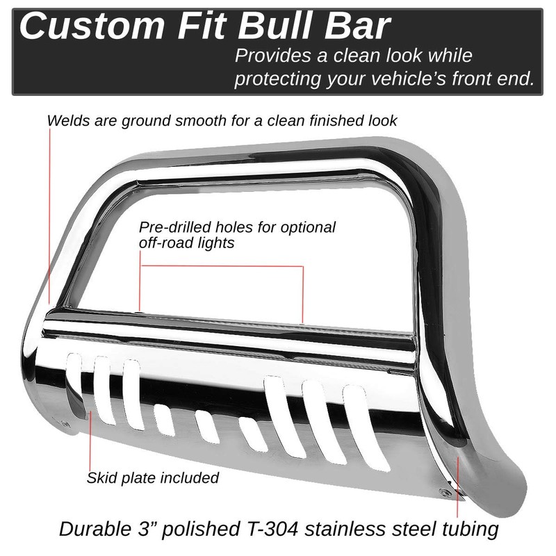 Compatible with Ford F250-F550 Super Duty 3 inches Chrome Bumper