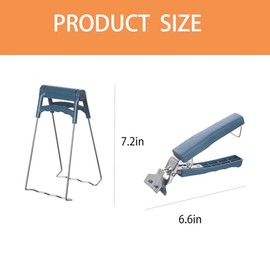 Paquete de 2 agarraderas de acero inoxidable azul lago para placa caliente segura y clip para tazón para manejar platos calientes de forma segura desd